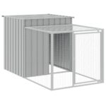 Kippenhok met ren lichtgrijs 110x201x110 cm gegalvaniseerd staal - Afbeelding 2