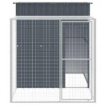 Kippenhok met ren 165x251x181 cm gegalvaniseerd staal antraciet – Image 3