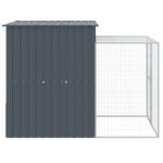 Kippenhok met ren 165x251x181 cm gegalvaniseerd staal antraciet – Image 4