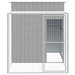 Kippenhok met ren 165x251x181 cm gegalvaniseerd staal grijs - Image 3