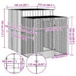 Kippenhok met ren 165x251x181 cm gegalvaniseerd staal grijs - Image 5