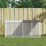 Kippenhok met dak antraciet 203x98x90 cm gegalvaniseerd staal
