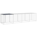 Kippenhok met dak 403x98x90 cm gegalvaniseerd staal antraciet - Image 5