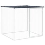 Kippenhok met dak 403x98x90 cm gegalvaniseerd staal antraciet - Image 6