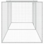 Kippenhok met dak 203x98x90 cm gegalvaniseerd staal lichtgrijs - Afbeelding 4