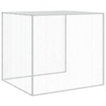 Kippenhok met dak 203x98x90 cm gegalvaniseerd staal lichtgrijs - Afbeelding 7