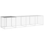 Kippenhok met dak 403x98x90 cm gegalvaniseerd staal lichtgrijs - Image 5