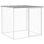 Kippenhok met dak 603x98x90 cm gegalvaniseerd staal lichtgrijs - Image 6