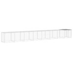 Kippenhok met dak 803x98x90 cm gegalvaniseerd staal lichtgrijs – Image 2