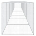 Kippenhok met dak 803x98x90 cm gegalvaniseerd staal lichtgrijs – Image 4