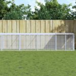 Kippenhok met dak 803x98x90 cm gegalvaniseerd staal lichtgrijs