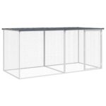 Kippenhok met dak antraciet 203x98x90 cm gegalvaniseerd staal – Image 2