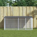 Kippenhok met dak antraciet 203x98x90 cm gegalvaniseerd staal