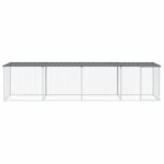 Kippenhok met dak 403x98x90 cm gegalvaniseerd staal antraciet - Afbeelding 3