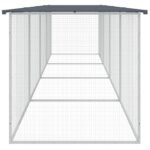 Kippenhok met dak 403x98x90 cm gegalvaniseerd staal antraciet - Afbeelding 4