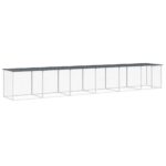 Kippenhok met dak 603x98x90 cm gegalvaniseerd staal antraciet - Image 2