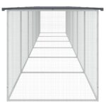 Kippenhok met dak 603x98x90 cm gegalvaniseerd staal antraciet - Image 4