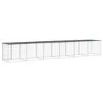 Kippenhok met dak 603x98x90 cm gegalvaniseerd staal antraciet - Image 5