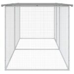 Kippenhok met dak lichtgrijs 203x98x90 cm gegalvaniseerd staal - Image 4