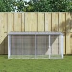 Kippenhok met dak lichtgrijs 203x98x90 cm gegalvaniseerd staal
