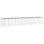 Kippenhok met dak 603x98x90 cm gegalvaniseerd staal lichtgrijs - Image 5