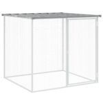 Kippenhok met dak 803x98x90 cm gegalvaniseerd staal lichtgrijs – Image 6