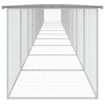 Kippenhok met dak 1003x98x90 cm gegalvaniseerd staal lichtgrijs - Image 4