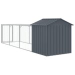 Kippenhok met ren 117x405x123 cm gegalvaniseerd staal antraciet – Image 5