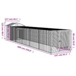 Kippenhok met ren 117x609x123 cm gegalvaniseerd staal antraciet - Image 8