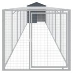 Kippenhok met ren 117x813x123 cm gegalvaniseerd staal antraciet - Image 3
