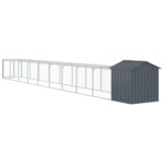 Kippenhok met ren 117x1017x123 cm staal antracietkleurig - Image 5