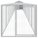 Kippenhok met ren 117x1017x123 cm staal lichtgrijs - Afbeelding 3