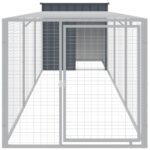 Kippenhok met ren 110x405x110 cm gegalvaniseerd staal antraciet - Image 3