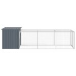 Kippenhok met ren 110x405x110 cm gegalvaniseerd staal antraciet - Image 4