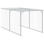 Kippenhok met ren 110x609x110 cm gegalvaniseerd staal antraciet - Image 7