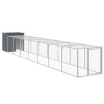 Kippenhok met ren 110x813x110 cm gegalvaniseerd staal antraciet - Image 2