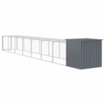 Kippenhok met ren 110x813x110 cm gegalvaniseerd staal antraciet - Image 5