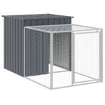 Kippenhok met ren 110x813x110 cm gegalvaniseerd staal antraciet - Image 6