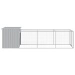Kippenhok met ren 110x405x110 cm staal lichtgrijs – Image 4