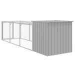 Kippenhok met ren 110x405x110 cm staal lichtgrijs – Image 5