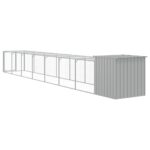Kippenhok met ren 110x813x110 cm staal lichtgrijs - Afbeelding 5