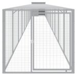 Kippenhok met ren 110x1221x110 cm staal lichtgrijs - Afbeelding 3
