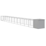 Kippenhok met ren 110x1221x110 cm staal lichtgrijs - Afbeelding 5