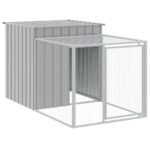 Kippenhok met ren 110x1221x110 cm staal lichtgrijs - Afbeelding 6