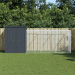 Kippenhok met ren 165x455x181 cm gegalvaniseerd staal antraciet