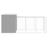 Kippenhok met ren 165x455x181 cm staal lichtgrijs - Afbeelding 4