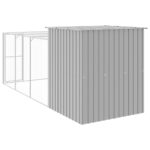 Kippenhok met ren 165x455x181 cm staal lichtgrijs - Afbeelding 5