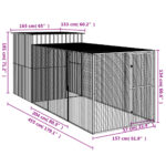 Kippenhok met ren 165x455x181 cm staal lichtgrijs - Afbeelding 8
