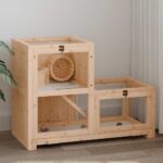 Hamsterkooi 81x40x60 cm massief vurenhout - Afbeelding 2