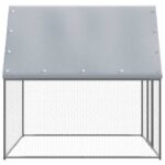 Kippenkooi 2x2x2 m gegalvaniseerd staal zilverkleurig en grijs – Image 4
